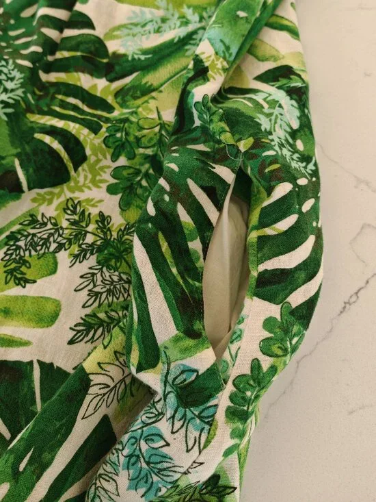 Tommy Bahama Tropical Leaf Print Dress Sleeveless A-Line Mini Resort Vacation Ha - Picture 7 of 13